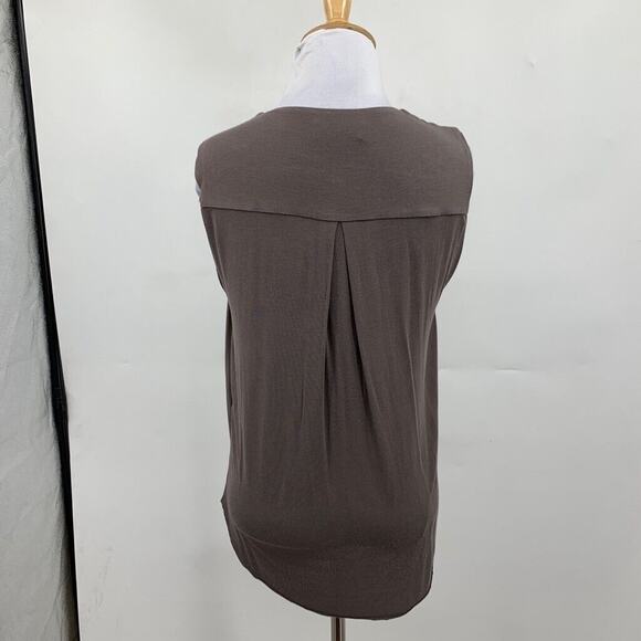 Bailey 44 Tank Top Womens S Small Brown Silk Wrap Front Snakeskin Print Cutout - Picture 5 of 11